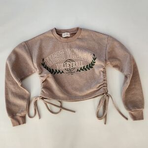 Women's Brown Cropped Sweatshirt